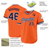 Custom Orange Navy-Gray Authentic Throwback Baseball Jersey