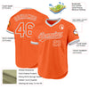 Custom Orange Gray-White Authentic Throwback Baseball Jersey