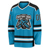 Custom Panther Blue Black-White Hockey Jersey