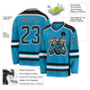 Custom Panther Blue Black-White Hockey Jersey