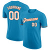 Custom Panther Blue White-Orange Performance T-Shirt