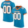 Custom Panther Blue White-Orange Mesh Authentic Football Jersey