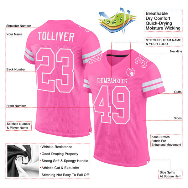 : Custom Football Fan Jersey Pink Mesh Personalized Team Name and  Numbers : Clothing, Shoes & Jewelry