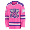 Custom Pink White-Purple Hockey Jersey