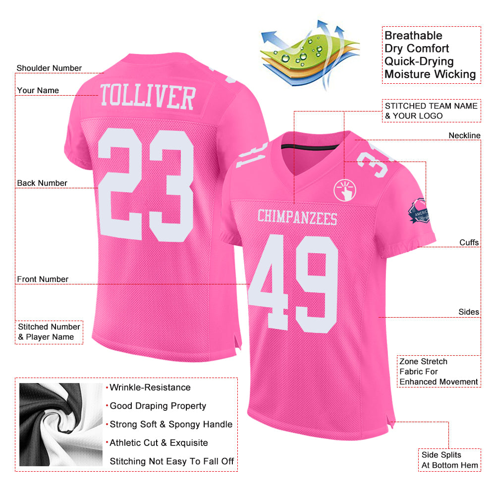 Custom Pink Football Jerseys, Football Uniforms For Your Team