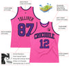 Custom Pink Purple-Black Authentic Throwback Basketball Jersey