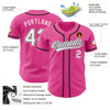 Custom Pink White-Black Authentic Baseball Jersey