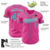 Custom Pink Teal-White Authentic Baseball Jersey