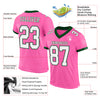 Custom Pink White-Green Mesh Authentic Football Jersey