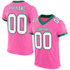 Custom Pink White-Kelly Green Mesh Authentic Football Jersey