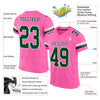 Custom Pink Green-White Mesh Authentic Football Jersey