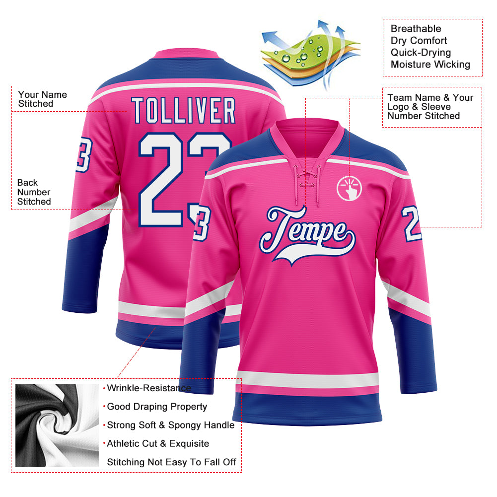  Custom Name Team Name Number Pink White-Royal