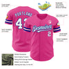 Custom Pink White-Royal Authentic Baseball Jersey