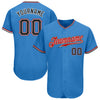 Custom Powder Blue Black-Red Authentic Baseball Jersey