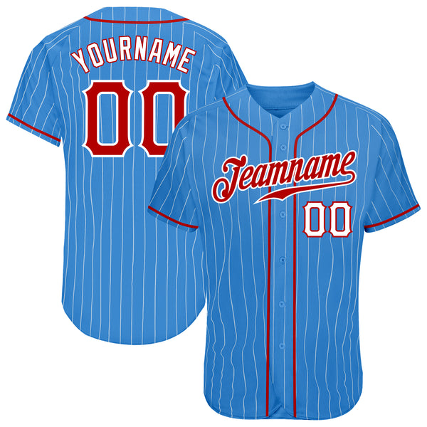 Custom Baseball Jersey Embroidered Your Names and Numbers –  Pinstripe(White/Red)