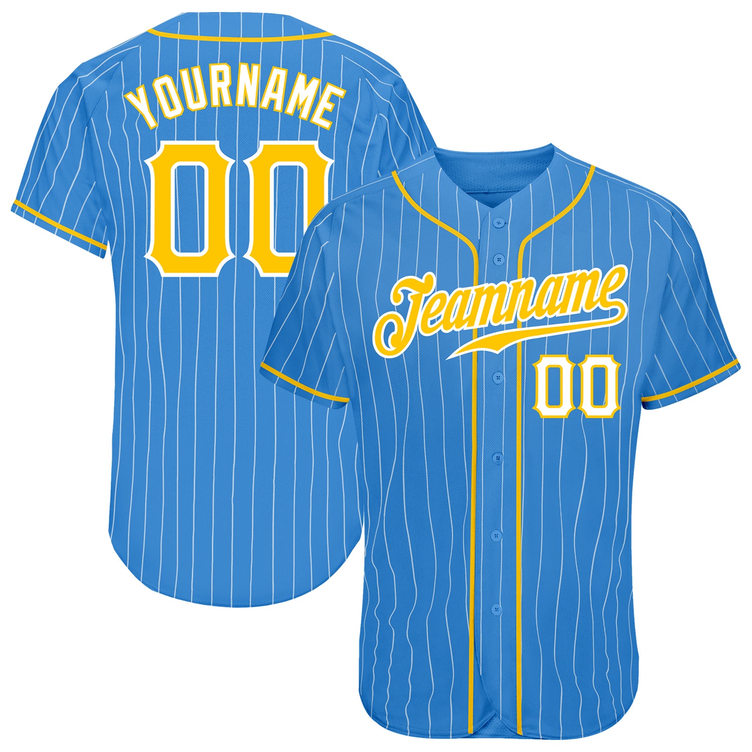 Custom Blue White Pinstripe White Blue Baseball Jerseys For Men & Wome