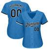 Custom Powder Blue Black-White Authentic Baseball Jersey