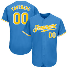 Custom Personalized Gray Navy Powder Blue Baseball Jersey - Teeruto