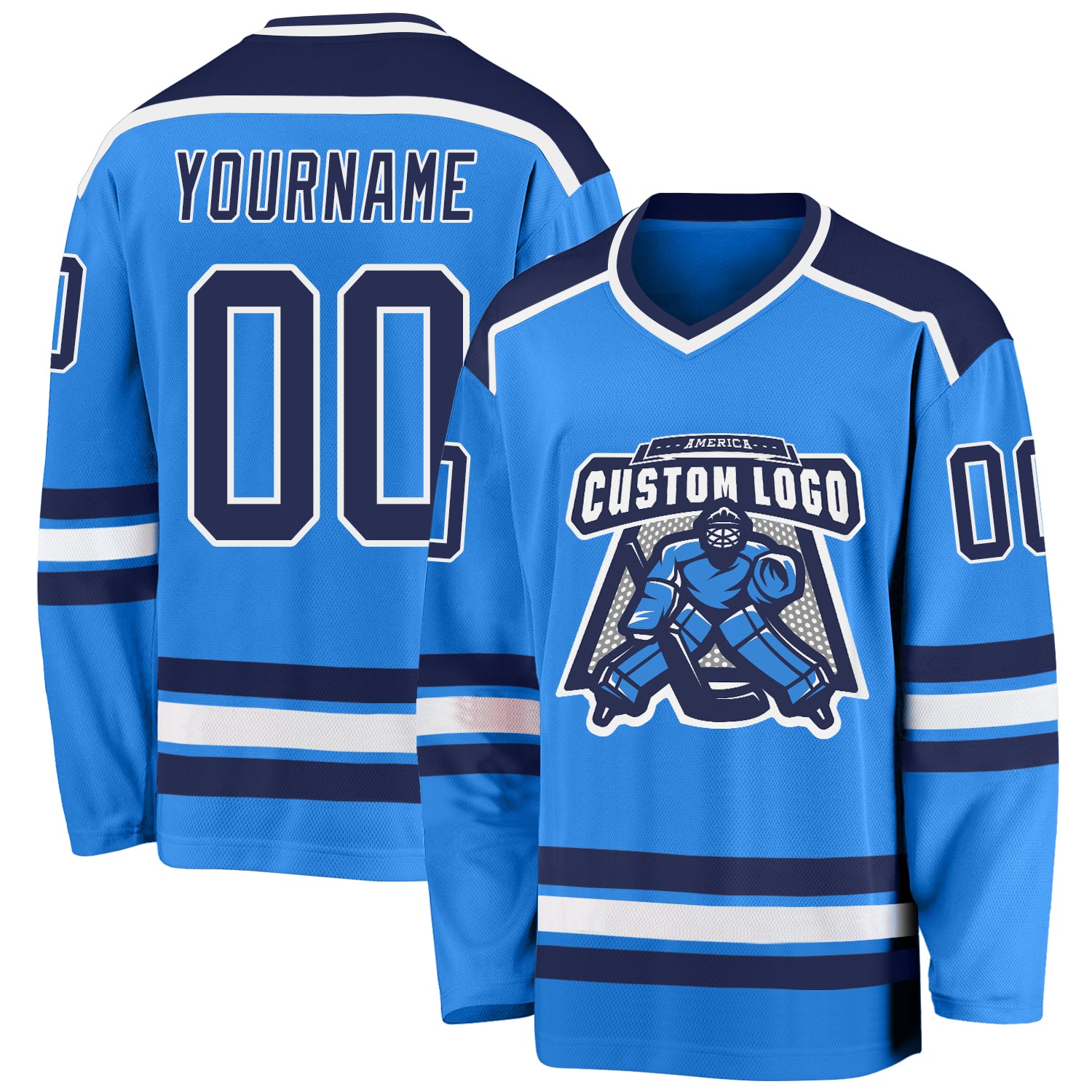 Powder blue hockey hot sale jersey