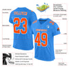 Custom Powder Blue Orange-White Mesh Authentic Football Jersey