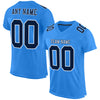 Custom Powder Blue Navy-White Mesh Authentic Football Jersey