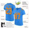 Custom Powder Blue Bay Orange Mesh Authentic Football Jersey