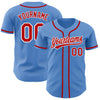 Custom Powder Blue Red-White Authentic Baseball Jersey