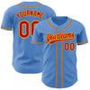 Custom Powder Blue Red-Gold Authentic Baseball Jersey