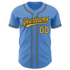 Custom Powder Blue Yellow-Navy Authentic Baseball Jersey