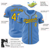 Custom Powder Blue Yellow-Navy Authentic Baseball Jersey