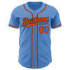 Custom Powder Blue Orange-Black Authentic Baseball Jersey