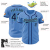 Custom Powder Blue Navy Gray-Teal Authentic Baseball Jersey