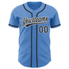 Custom Powder Blue Black-White Authentic Baseball Jersey