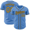 Custom Powder Blue Old Gold-Black Authentic Baseball Jersey