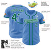 Custom Powder Blue Kelly Green-White Authentic Baseball Jersey