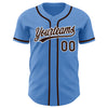 Custom Powder Blue Brown-White Authentic Baseball Jersey