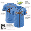 Custom Powder Blue Brown-White Authentic Baseball Jersey