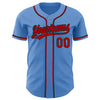 Custom Powder Blue Red-Black Authentic Baseball Jersey