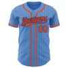 Custom Powder Blue White Pinstripe Orange-Royal Authentic Baseball Jersey