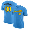 Custom Powder Blue Yellow-Black Performance T-Shirt