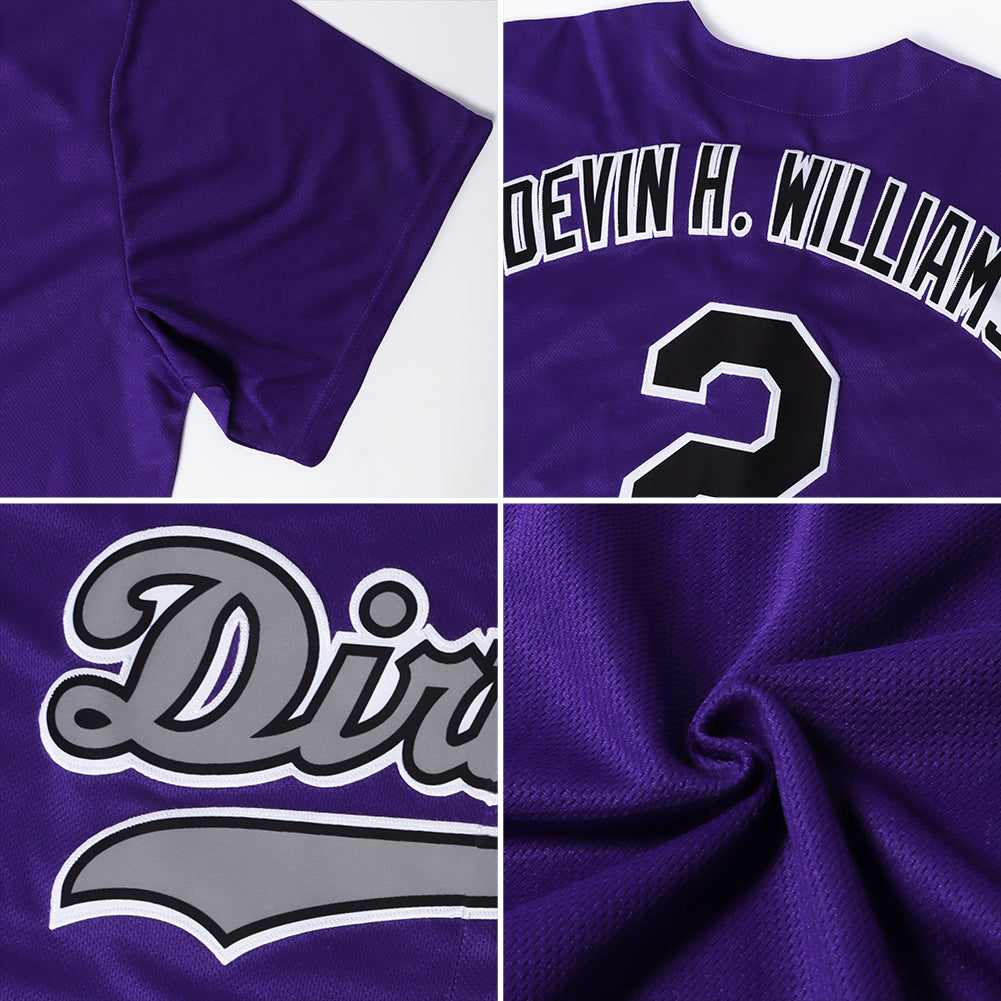 Custom Purple Purple-Gold Authentic Baseball Jersey