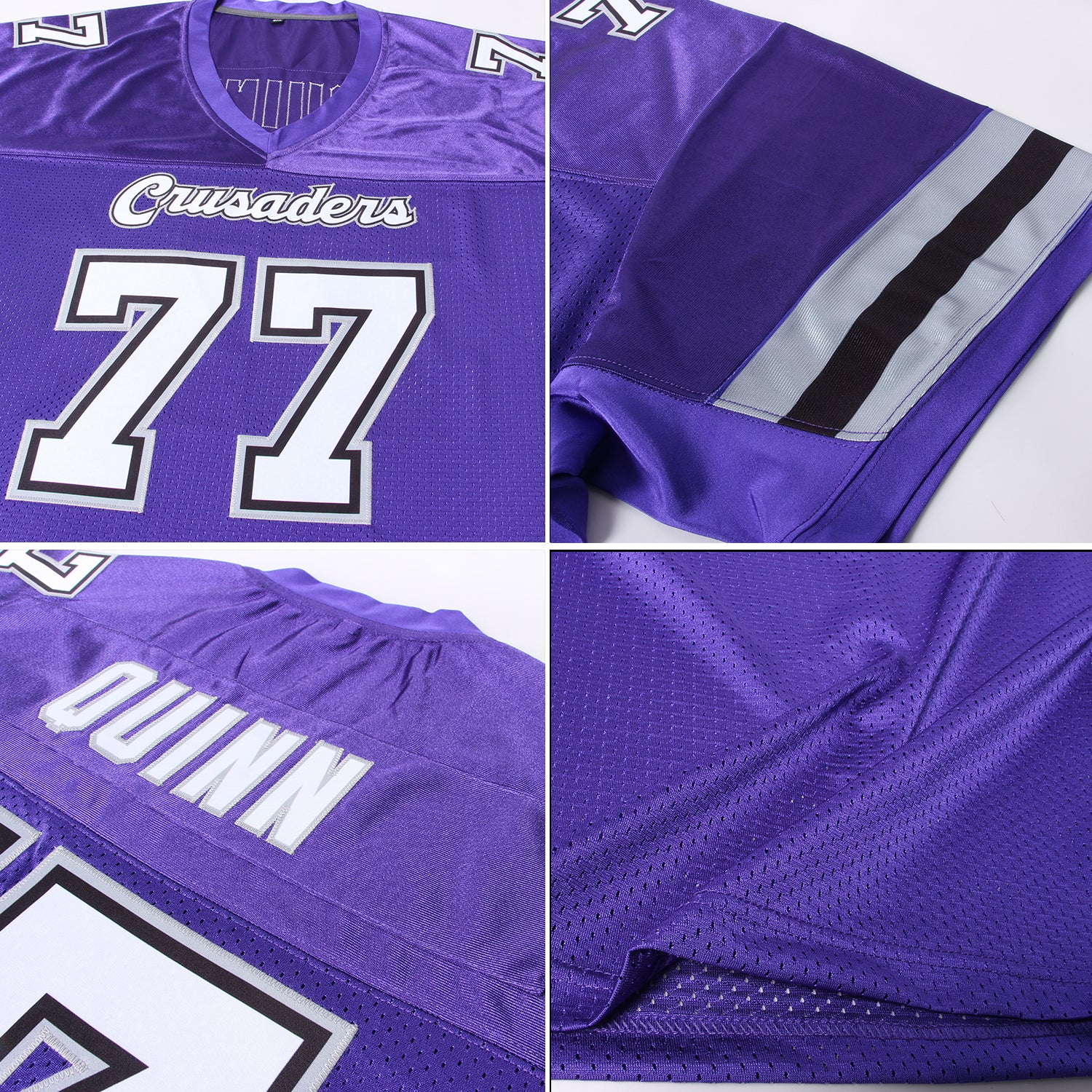 Custom Purple White-Gold Mesh Authentic Football Jersey Football Authentic  Mesh – CustomJerseysPro