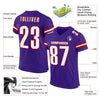 Custom Purple White-Red Mesh Authentic Football Jersey