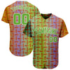 Custom Purple Neon Green-White 3D Pattern Design Authentic Baseball Jersey