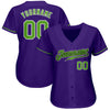 Custom Purple Neon Green-White Authentic Baseball Jersey