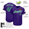 Custom Purple Kelly Green-White Authentic Baseball Jersey