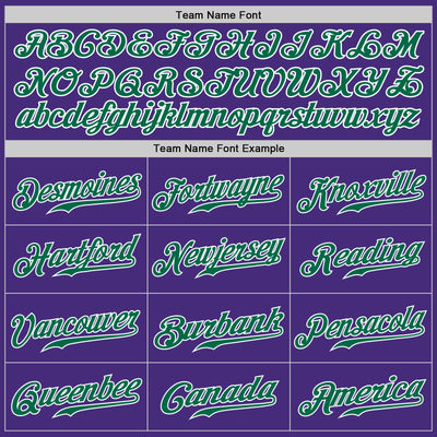 Custom Purple Kelly Green-White Authentic Baseball Jersey