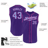 Custom Purple Light Blue-Pink Authentic Sleeveless Baseball Jersey