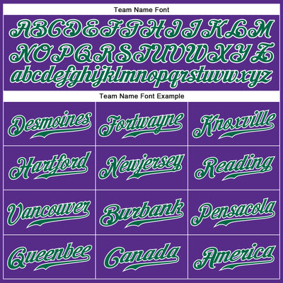 Custom Purple Kelly Green-White Authentic Sleeveless Baseball Jersey