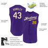 Custom Purple Cream-Gold Authentic Sleeveless Baseball Jersey